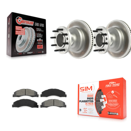 [Avant] Kit de disque (revêtu) et plaquette (semi-métallique) de frein pour Ford E-350 Super Duty E-450 Econoline KGS-102095