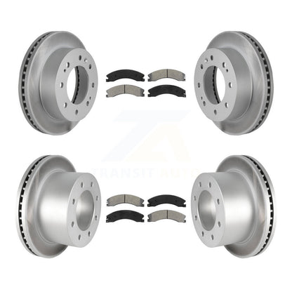 [Avant + Arrière] Kit de disque (revêtu) et plaquette (semi-métallique) de frein pour 2011-2019 Chevrolet Silverado 3500 HD GMC Sierra avec Dual Wheels KGS-102102
