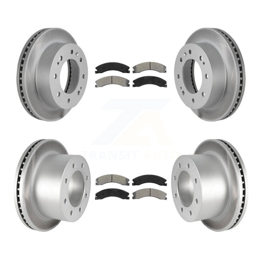 [Avant + Arrière] Kit de disque (revêtu) et plaquette (semi-métallique) de frein pour 2011-2019 Chevrolet Silverado 3500 HD GMC Sierra avec Dual Wheels KGS-102102