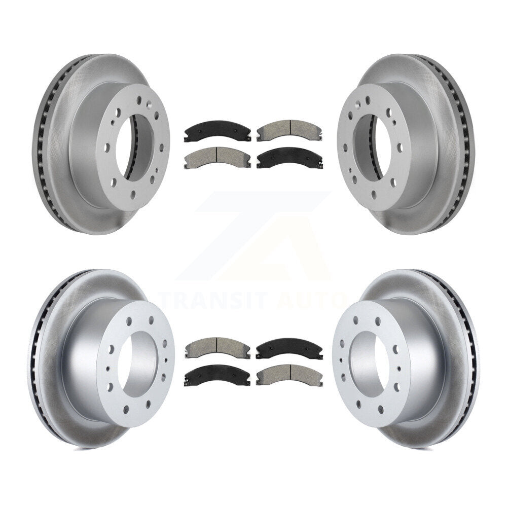 [Avant + Arrière] Kit de disque (revêtu) et plaquette (semi-métallique) de frein pour Chevrolet Silverado 2500 HD GMC Sierra 3500 Suburban KGS-102103