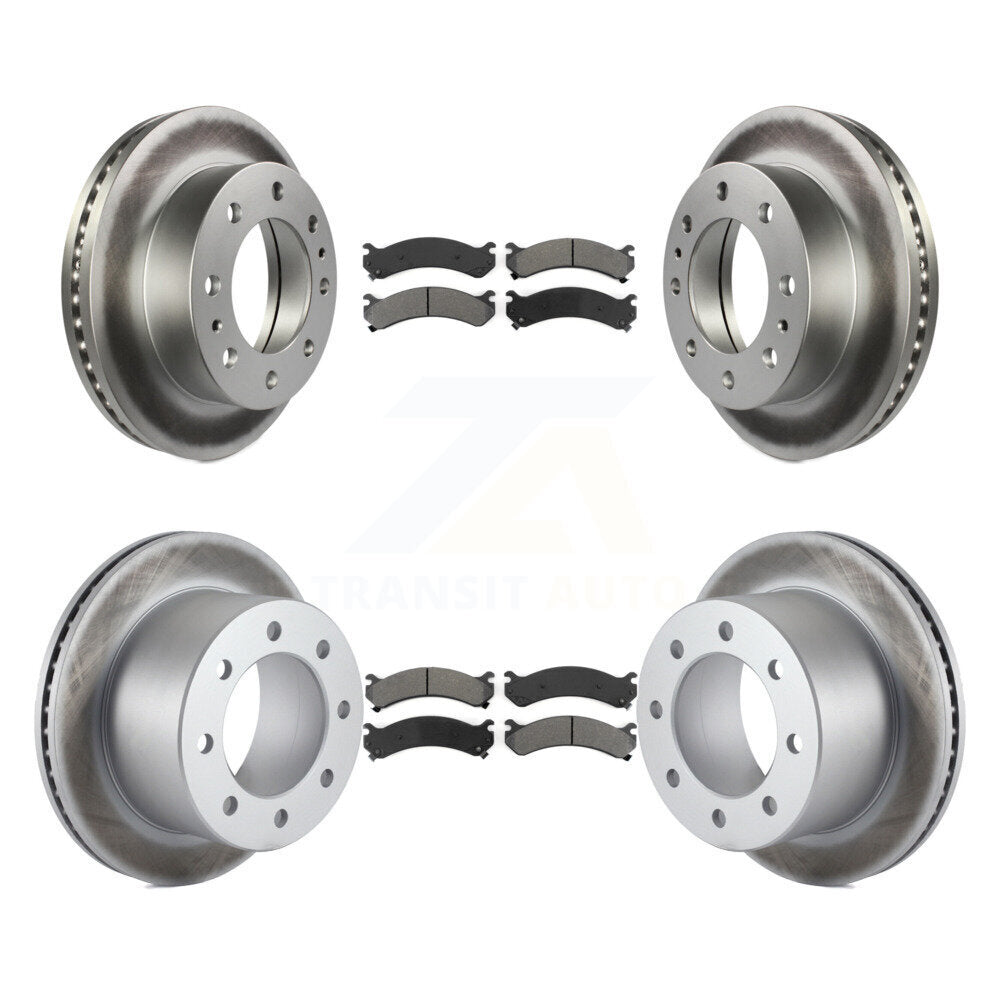 [Avant + Arrière] Kit de disque (revêtu) et plaquette (semi-métallique) de frein pour Chevrolet Silverado 3500 HD GMC Sierra Classic KGS-102105