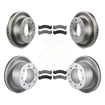 [Avant + Arrière] Kit de disque (revêtu) et plaquette (semi-métallique) de frein pour Chevrolet Silverado 3500 HD GMC Sierra Classic KGS-102105
