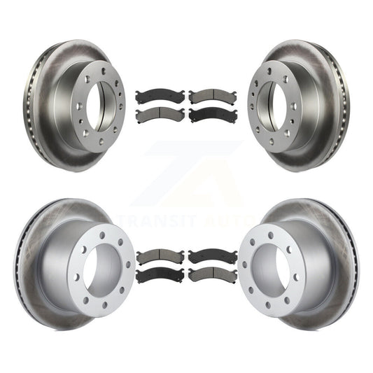 [Avant + Arrière] Kit de disque (revêtu) et plaquette (semi-métallique) de frein pour Chevrolet Silverado 3500 HD GMC Sierra Classic KGS-102105