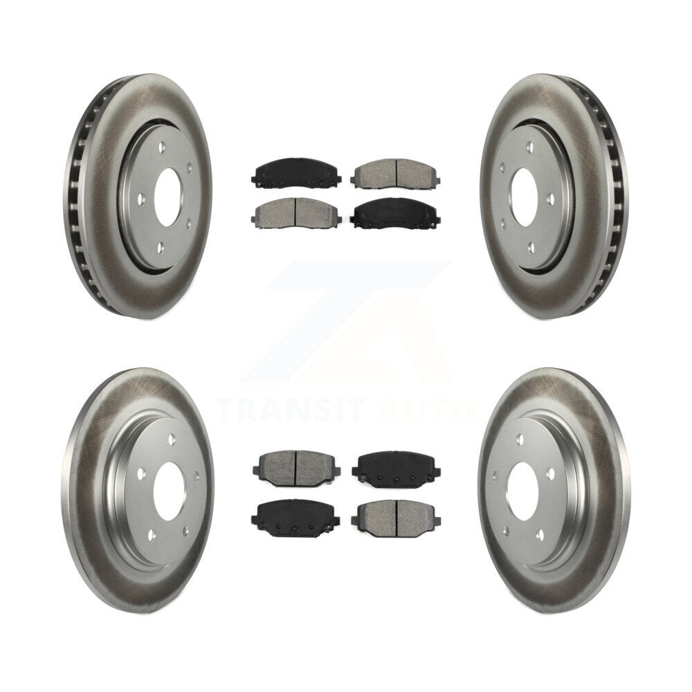 [Avant + Arrière] Kit de disque (revêtu) et plaquette (semi-métallique) de frein pour 2017-2018 Dodge Grand Caravan avec Single Piston Caliper KGS-102118