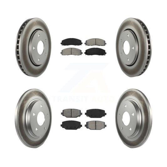 [Avant + Arrière] Kit de disque (revêtu) et plaquette (semi-métallique) de frein pour 2017-2018 Dodge Grand Caravan avec Single Piston Caliper KGS-102118