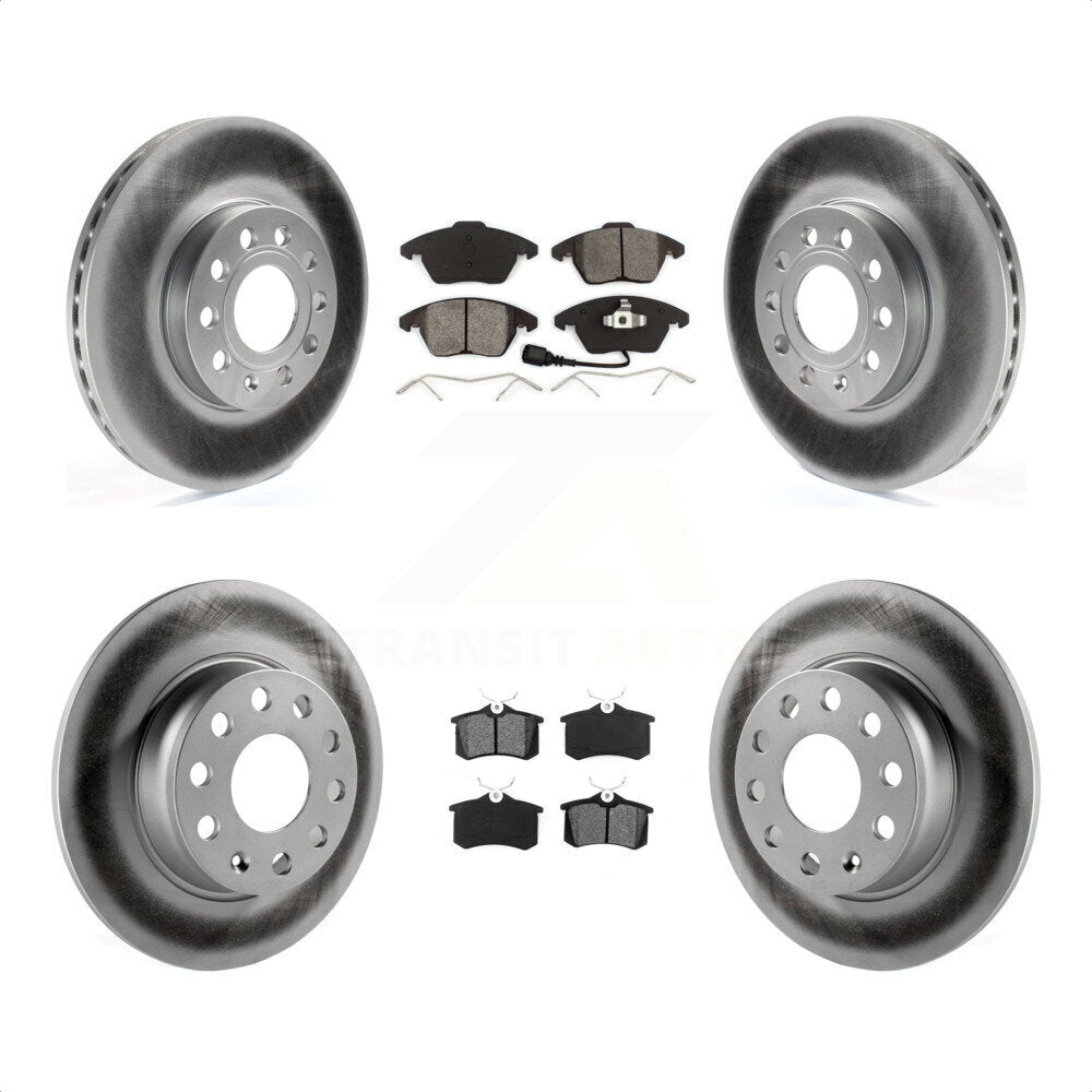 [Avant + Arrière] Kit de disque (revêtu) et plaquette (semi-métallique) de frein pour 14 Volkswagen Beetle Base Sportline Highline Comfortline TDI avec 272mm Diameter KGS-102119 par Transit Auto