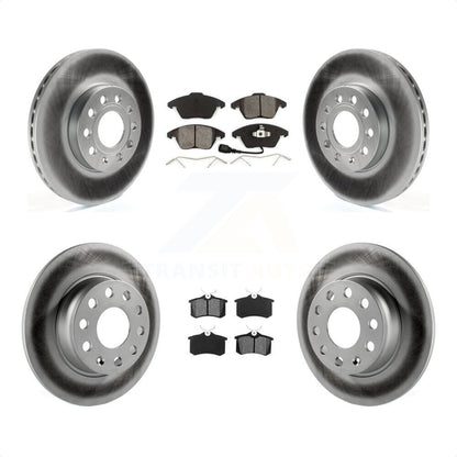 [Avant + Arrière] Kit de disque (revêtu) et plaquette (semi-métallique) de frein pour 14 Volkswagen Beetle Base Sportline Highline Comfortline TDI avec 272mm Diameter KGS-102119 par Transit Auto