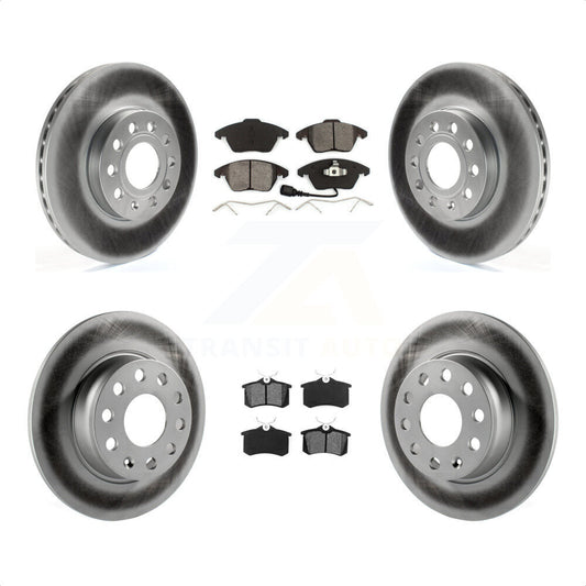 [Avant + Arrière] Kit de disque (revêtu) et plaquette (semi-métallique) de frein pour 14 Volkswagen Beetle Base Sportline Highline Comfortline TDI avec 272mm Diameter KGS-102119 par Transit Auto