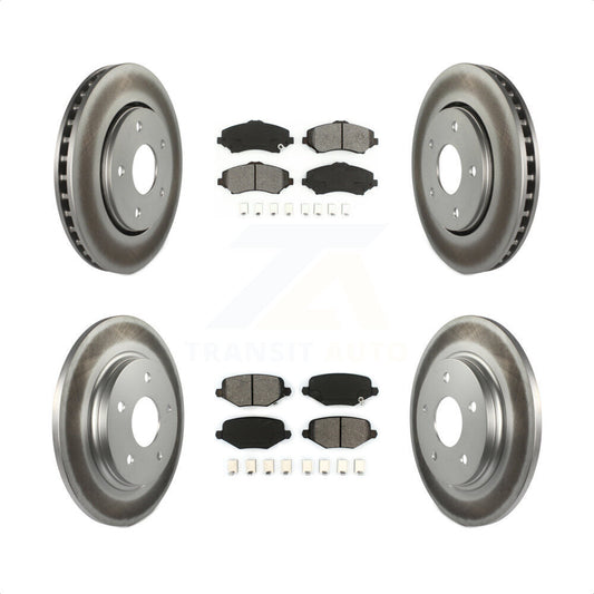 [Avant + Arrière] Kit de disque (revêtu) et plaquette (semi-métallique) de frein pour Dodge Grand Caravan Chrysler Town & Country Journey Ram C/V Volkswagen Routan KGS-102121 par Transit Auto