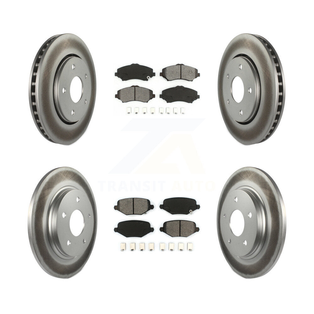[Avant + Arrière] Kit de disque (revêtu) et plaquette (semi-métallique) de frein pour Dodge Grand Caravan Chrysler Town & Country Journey Ram C/V Volkswagen Routan KGS-102121