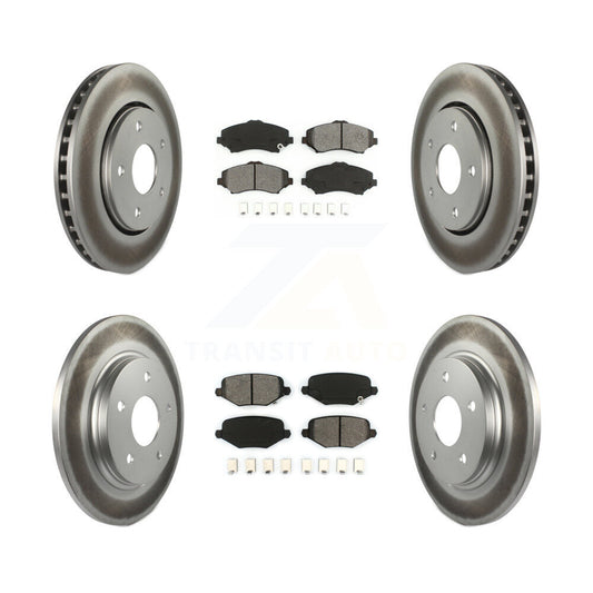 [Avant + Arrière] Kit de disque (revêtu) et plaquette (semi-métallique) de frein pour Dodge Grand Caravan Chrysler Town & Country Journey Ram C/V Volkswagen Routan KGS-102121
