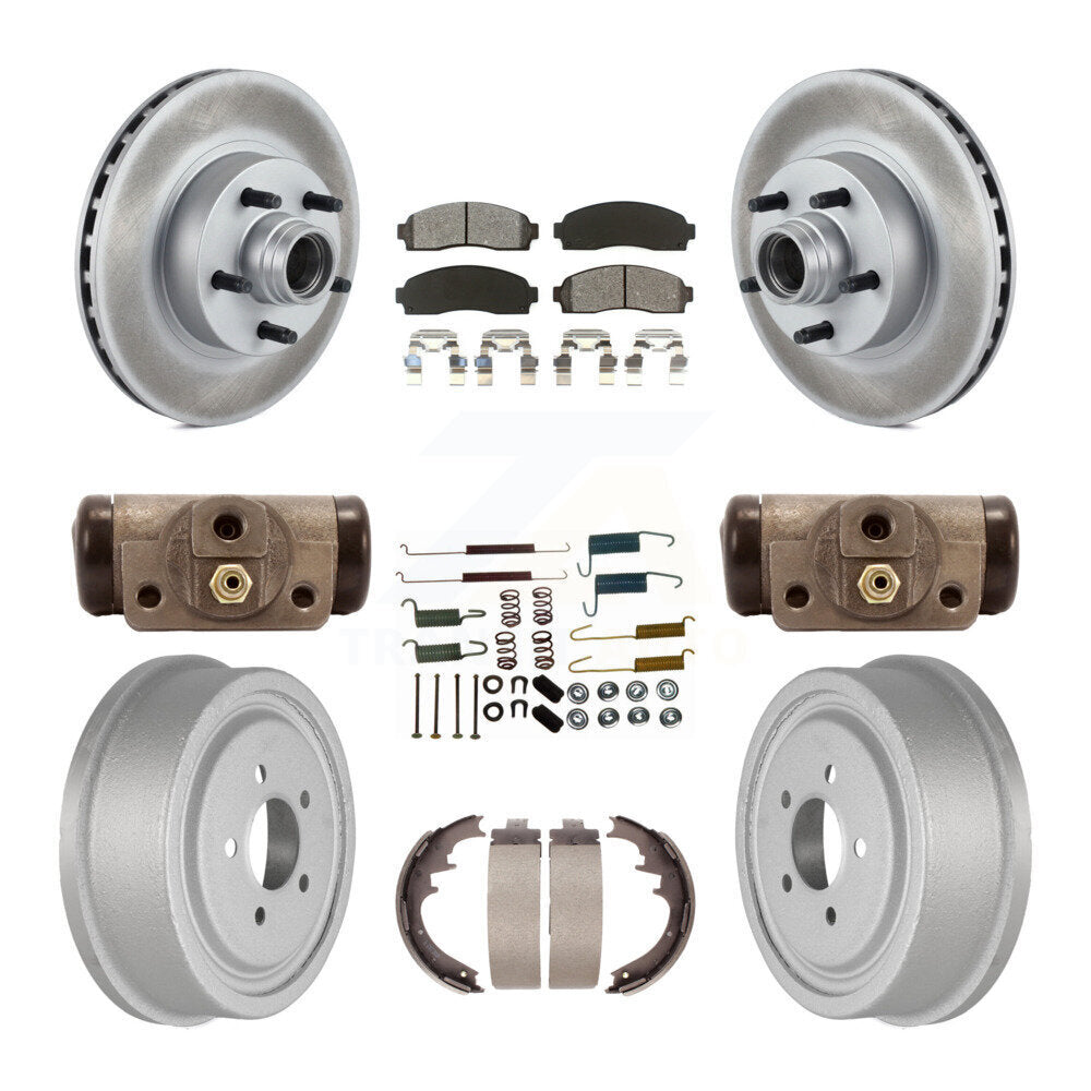 [Avant + Arrière] Kit de disque (revêtu) et plaquette (semi-métallique) de frein pour 2006-2009 Ford Ranger RWD avec 10" Diameter KGS-102126