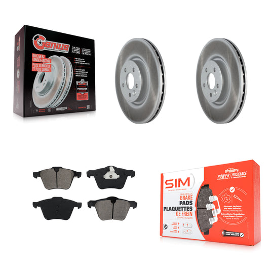 [Avant] Kit de disque (revêtu) et plaquette (semi-métallique) de frein pour Volvo S60 XC70 S80 V60 V70 avec 336mm Diameter Rotor KGS-102128