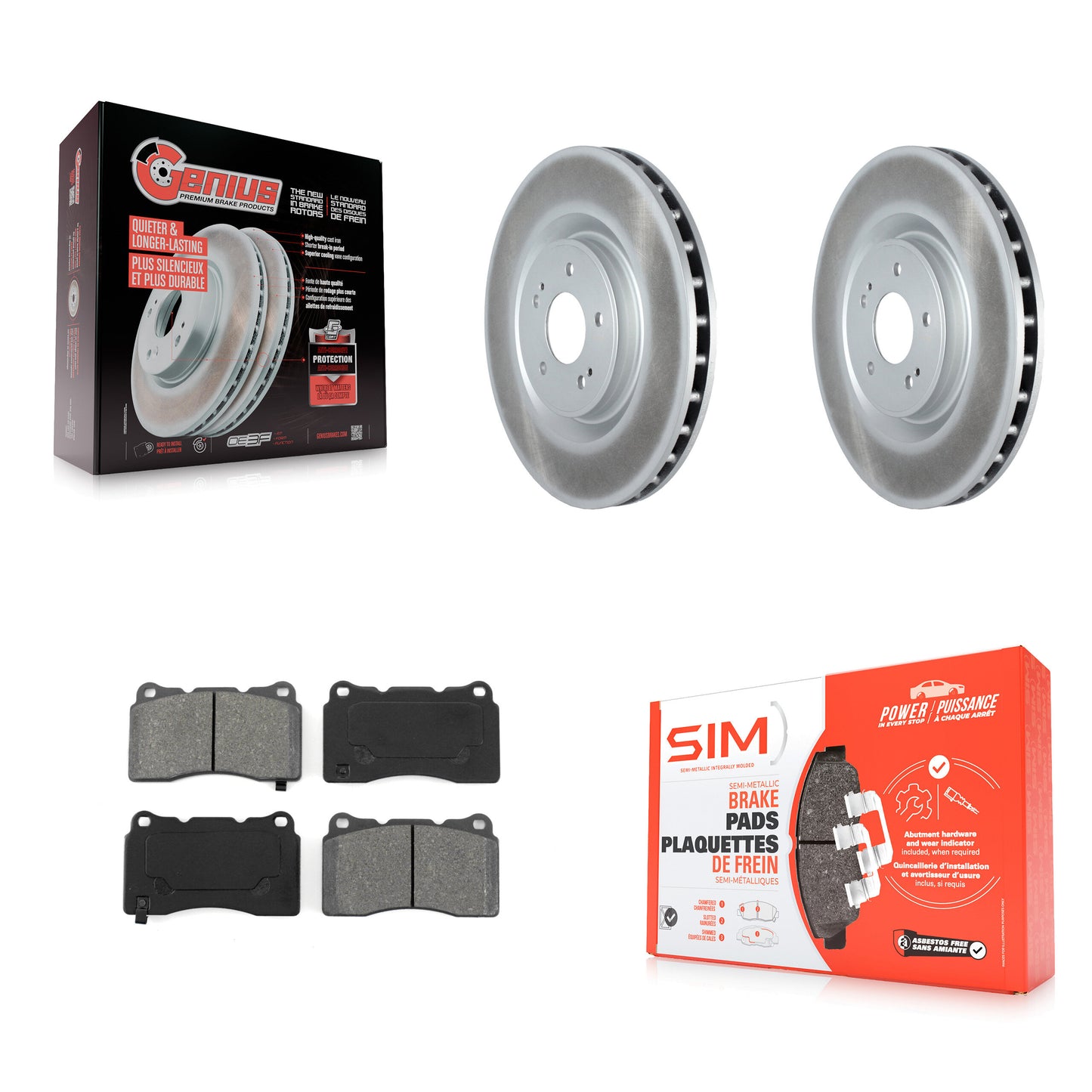 [Avant] Kit de disque (revêtu) et plaquette (semi-métallique) de frein pour Mitsubishi Lancer KGS-102130