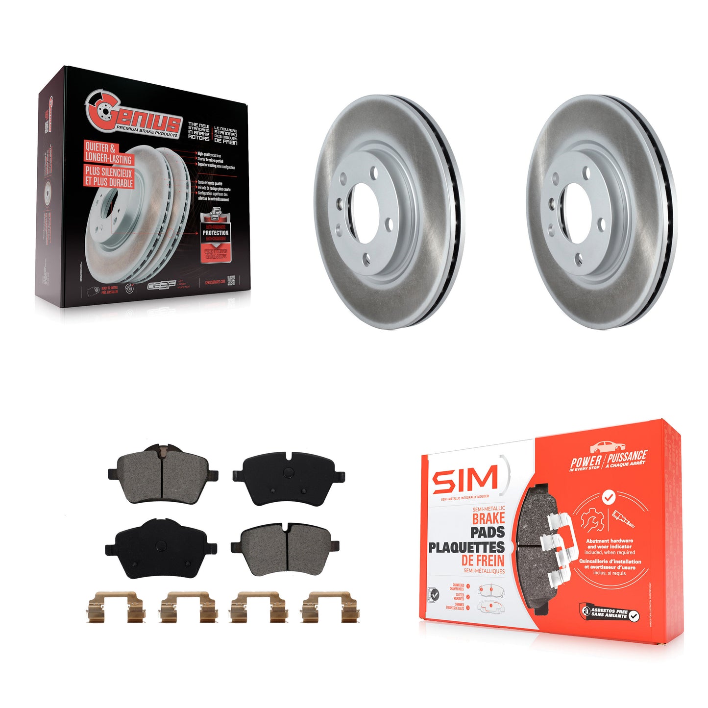 [Avant] Kit de disque (revêtu) et plaquette (semi-métallique) de frein pour Mini Cooper Countryman Paceman KGS-102131