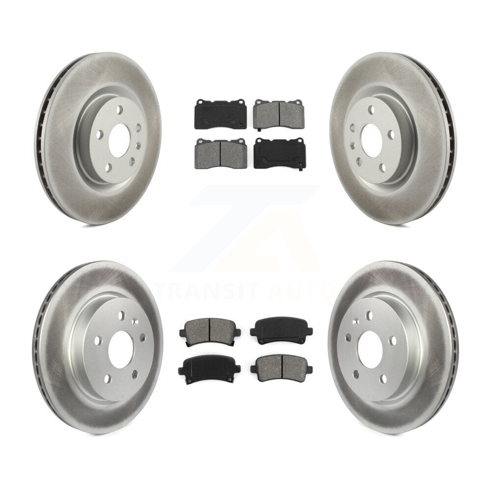 [Avant + Arrière] Kit de disque (revêtu) et plaquette (semi-métallique) de frein pour 2013-2019 Cadillac XTS sans Heavy Duty Brakes KGS-102143