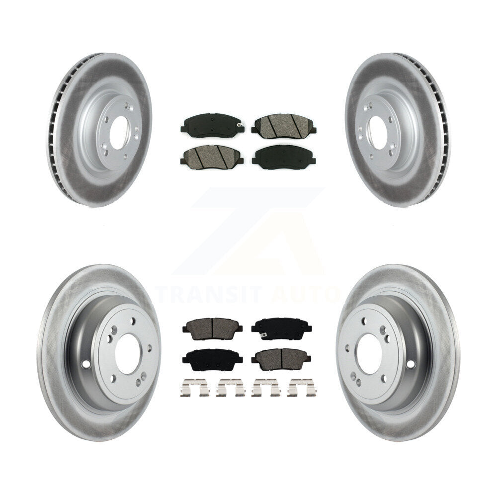 [Avant + Arrière] Kit de disque (revêtu) et plaquette (semi-métallique) de frein pour Hyundai Genesis 3.8L KGS-102145