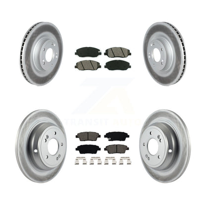 [Avant + Arrière] Kit de disque (revêtu) et plaquette (semi-métallique) de frein pour Hyundai Genesis 3.8L KGS-102145