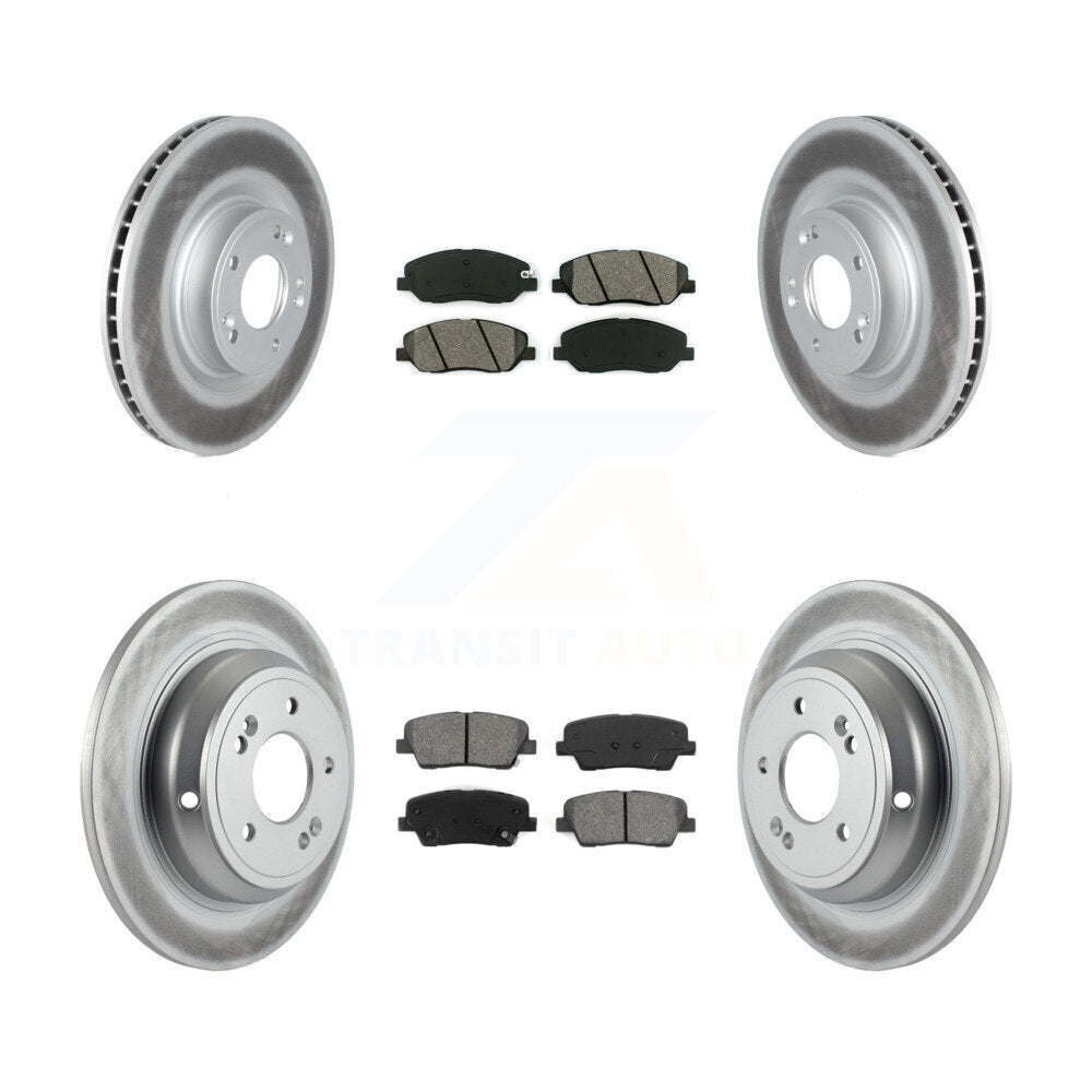 [Avant + Arrière] Kit de disque (revêtu) et plaquette (semi-métallique) de frein pour Hyundai Genesis 3.8L KGS-102146