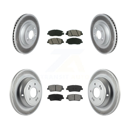 [Avant + Arrière] Kit de disque (revêtu) et plaquette (semi-métallique) de frein pour Hyundai Genesis 3.8L KGS-102146