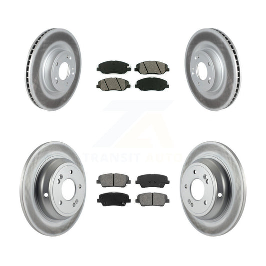 [Avant + Arrière] Kit de disque (revêtu) et plaquette (semi-métallique) de frein pour Hyundai Genesis 3.8L KGS-102146