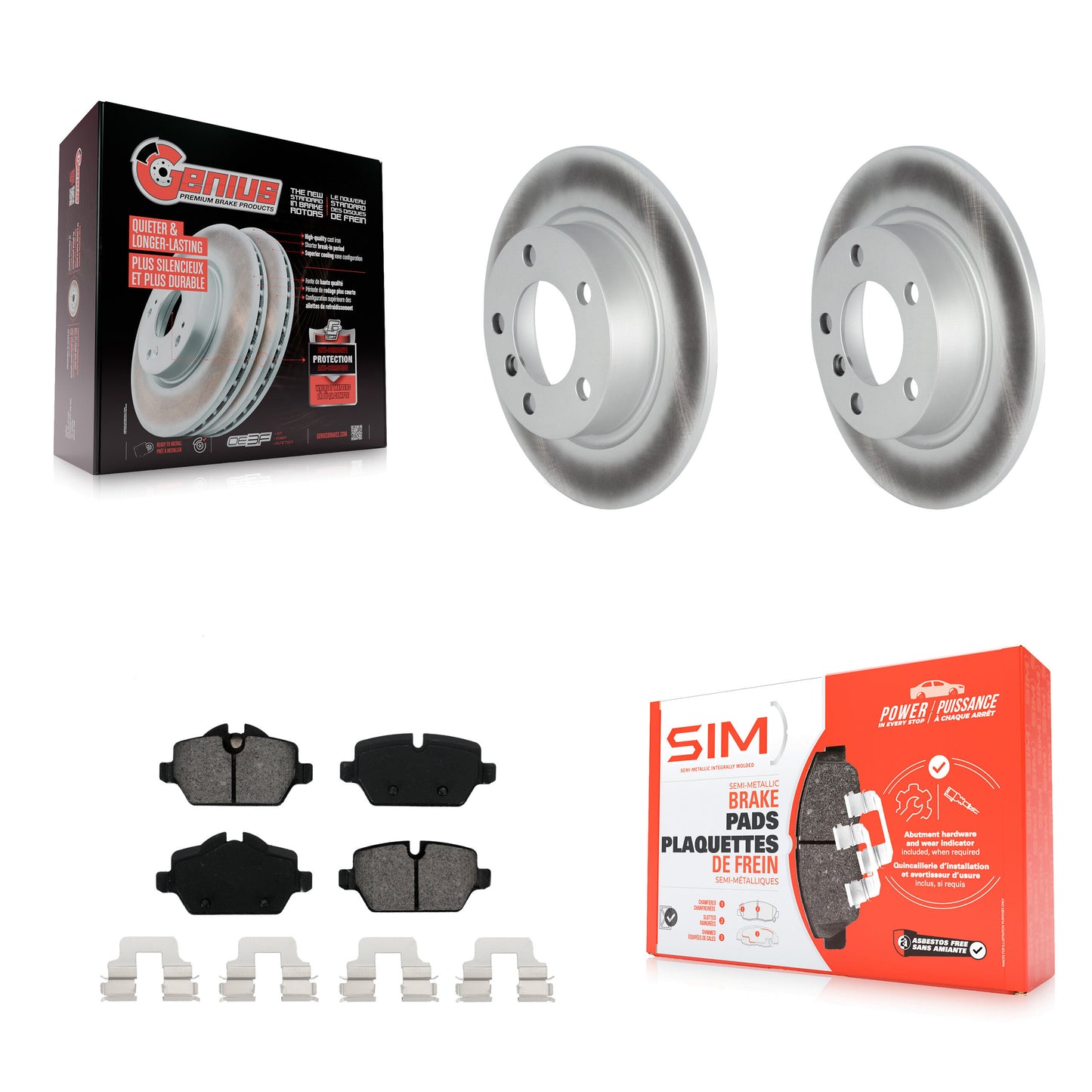 [Arrière] Kit de disque (revêtu) et plaquette (semi-métallique) de frein pour Mini Cooper Countryman Paceman KGS-102148