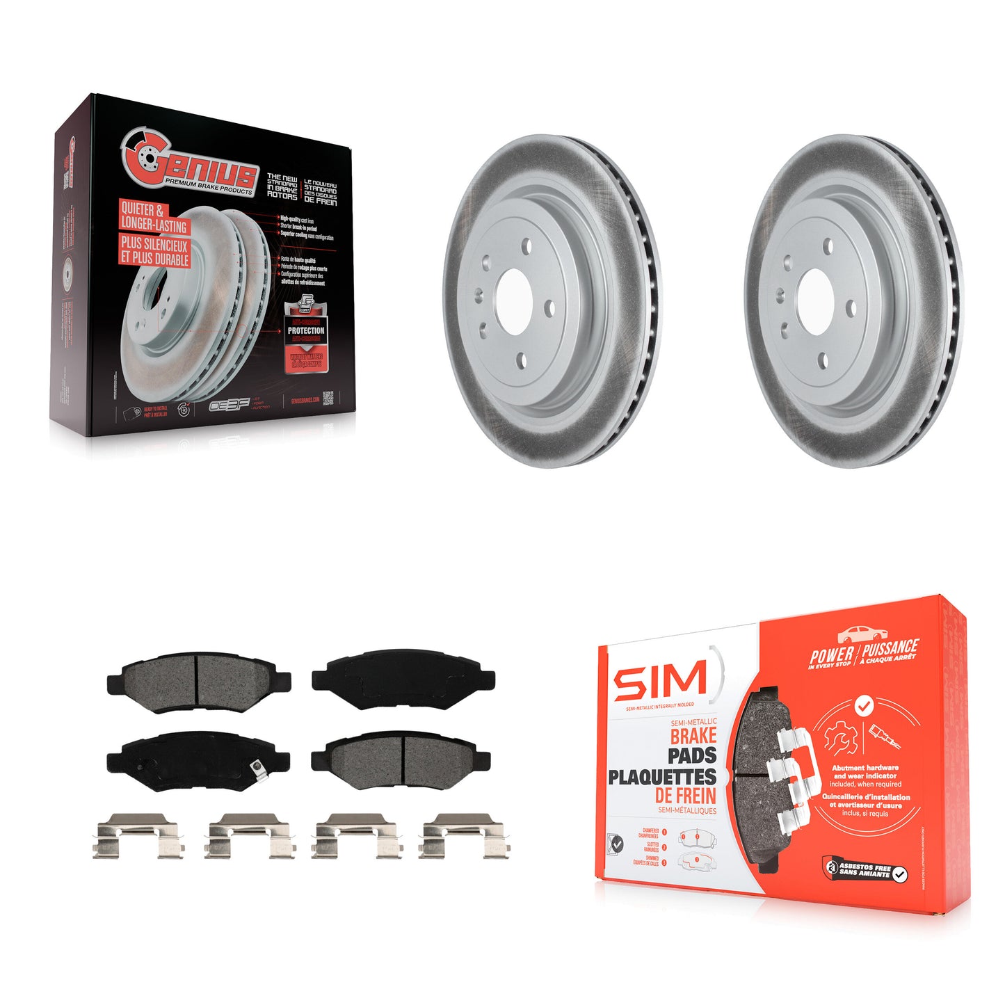 [Arrière] Kit de disque (revêtu) et plaquette (semi-métallique) de frein pour Cadillac CTS KGS-102150