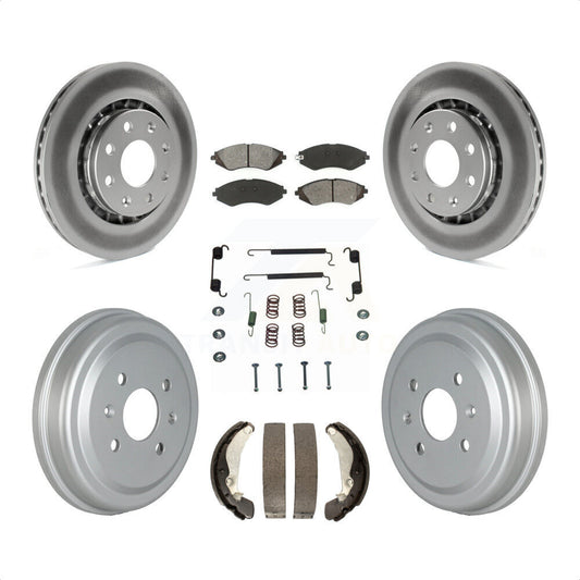 [Avant + Arrière] Kit de disque (revêtu) et plaquette (semi-métallique) de frein pour Chevrolet Aveo Spark Aveo5 Pontiac G3 Suzuki Wave Wave5 Swift+ KGS-102156 par Transit Auto