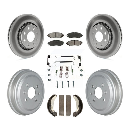 [Avant + Arrière] Kit de disque (revêtu) et plaquette (semi-métallique) de frein pour Chevrolet Aveo Spark Aveo5 Pontiac G3 Suzuki Wave Wave5 Swift+ KGS-102156