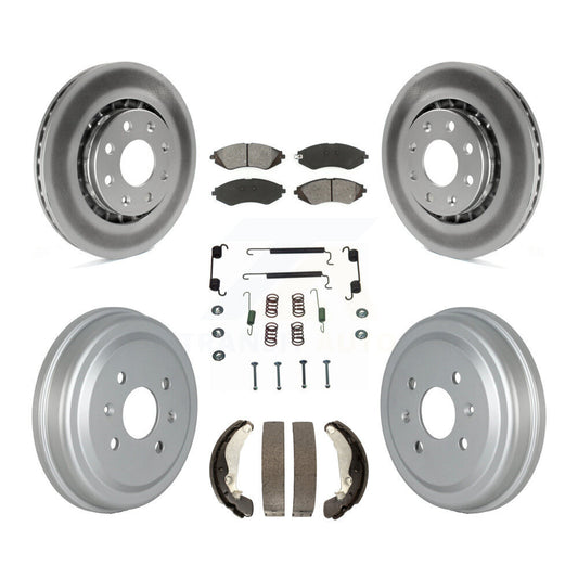 [Avant + Arrière] Kit de disque (revêtu) et plaquette (semi-métallique) de frein pour Chevrolet Aveo Spark Aveo5 Pontiac G3 Suzuki Wave Wave5 Swift+ KGS-102156