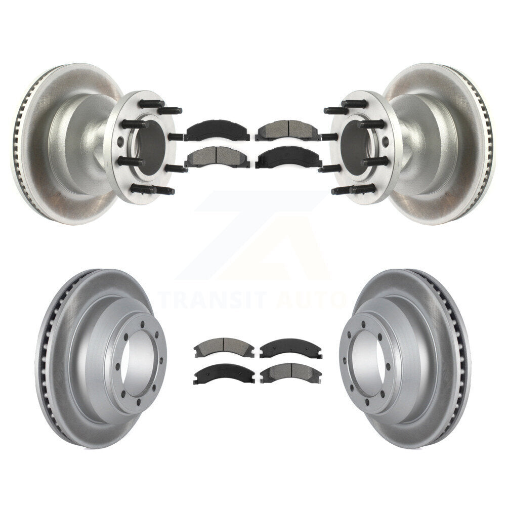 [Avant + Arrière] Kit de disque (revêtu) et plaquette (semi-métallique) de frein pour Ford E-350 Super Duty Econoline avec Dual Wheels KGS-102157