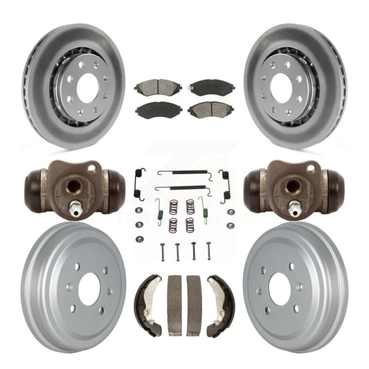 [Avant + Arrière] Kit de disque (revêtu) et plaquette (semi-métallique) de frein pour Chevrolet Aveo Spark Aveo5 Pontiac G3 Suzuki Wave Wave5 Swift+ KGS-102160