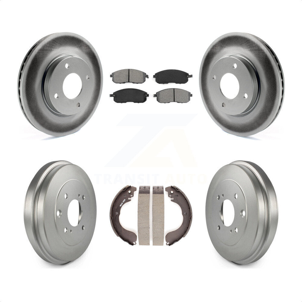 [Avant + Arrière] Kit de disque (revêtu) et plaquette (semi-métallique) de frein pour Nissan Sentra Versa Cube KGS-102163 par Transit Auto