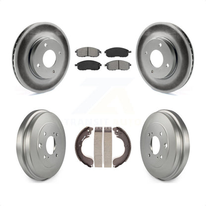 [Avant + Arrière] Kit de disque (revêtu) et plaquette (semi-métallique) de frein pour Nissan Sentra Versa Cube KGS-102163 par Transit Auto
