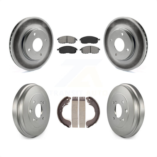 [Avant + Arrière] Kit de disque (revêtu) et plaquette (semi-métallique) de frein pour Nissan Sentra Versa Cube KGS-102163 par Transit Auto