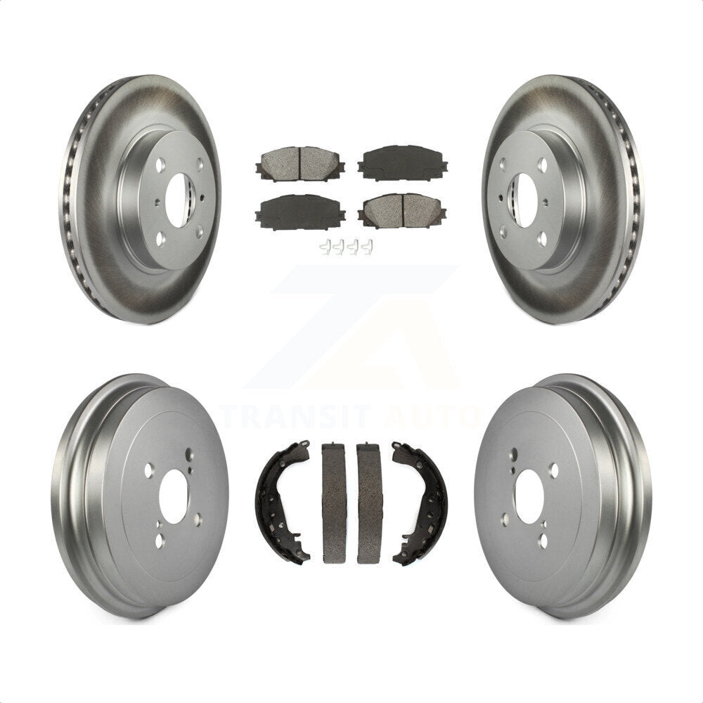 [Avant + Arrière] Kit de disque (revêtu) et plaquette (semi-métallique) de frein pour Toyota Yaris KGS-102166 par Transit Auto