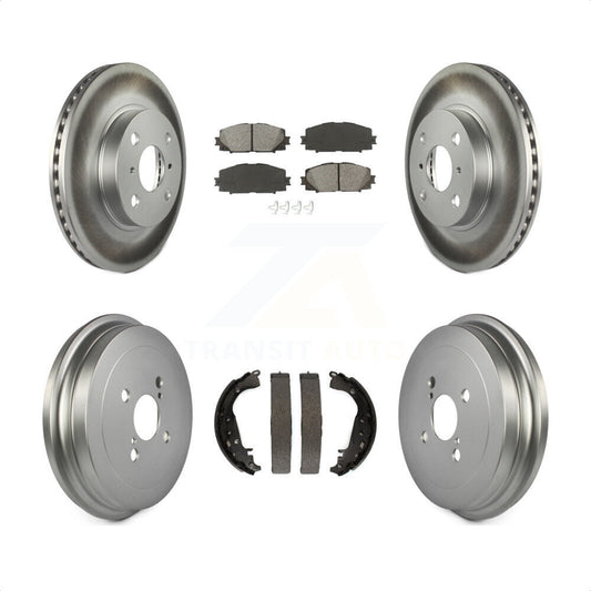 [Avant + Arrière] Kit de disque (revêtu) et plaquette (semi-métallique) de frein pour Toyota Yaris KGS-102166 par Transit Auto
