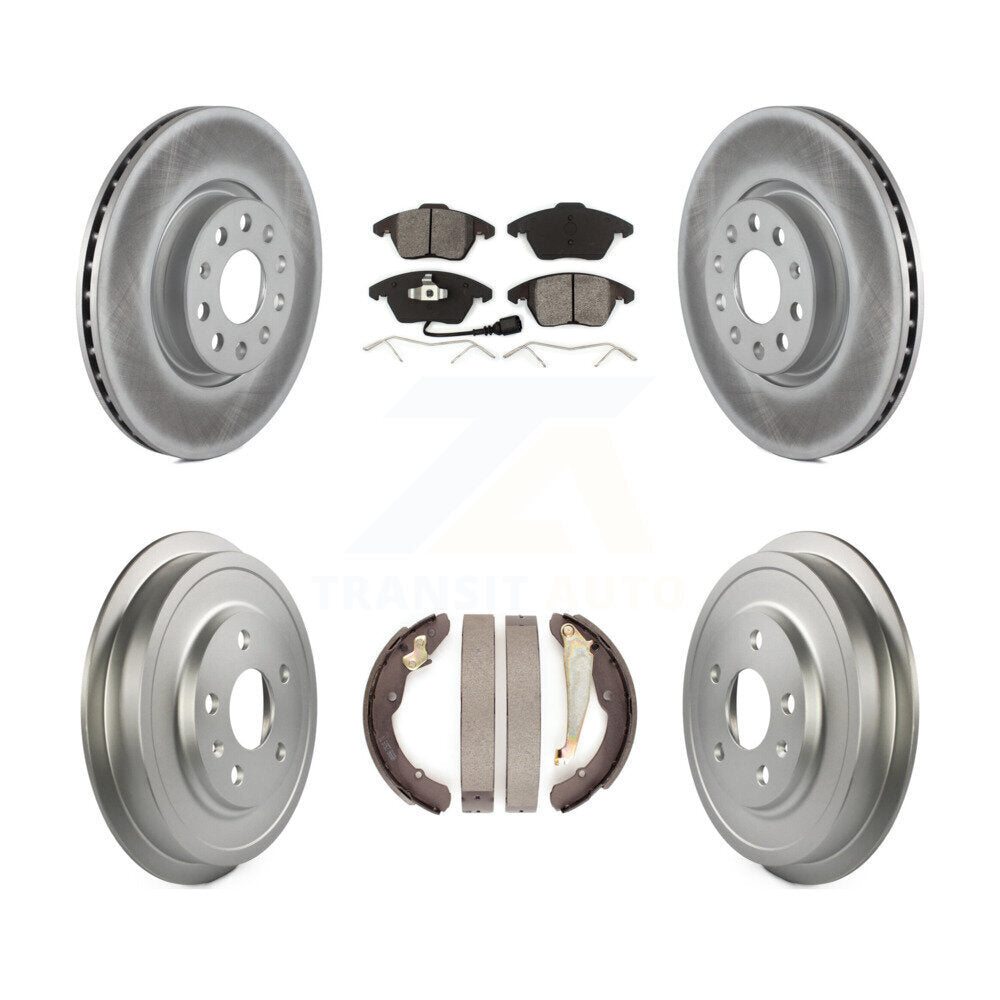 [Avant + Arrière] Kit de disque (revêtu) et plaquette (semi-métallique) de frein pour Volkswagen Jetta Beetle avec 312mm Diameter Rotor KGS-102170