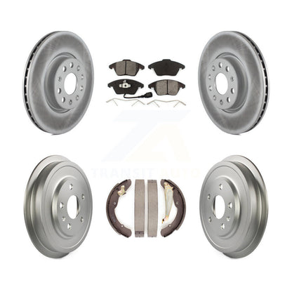[Avant + Arrière] Kit de disque (revêtu) et plaquette (semi-métallique) de frein pour Volkswagen Jetta Beetle avec 312mm Diameter Rotor KGS-102170