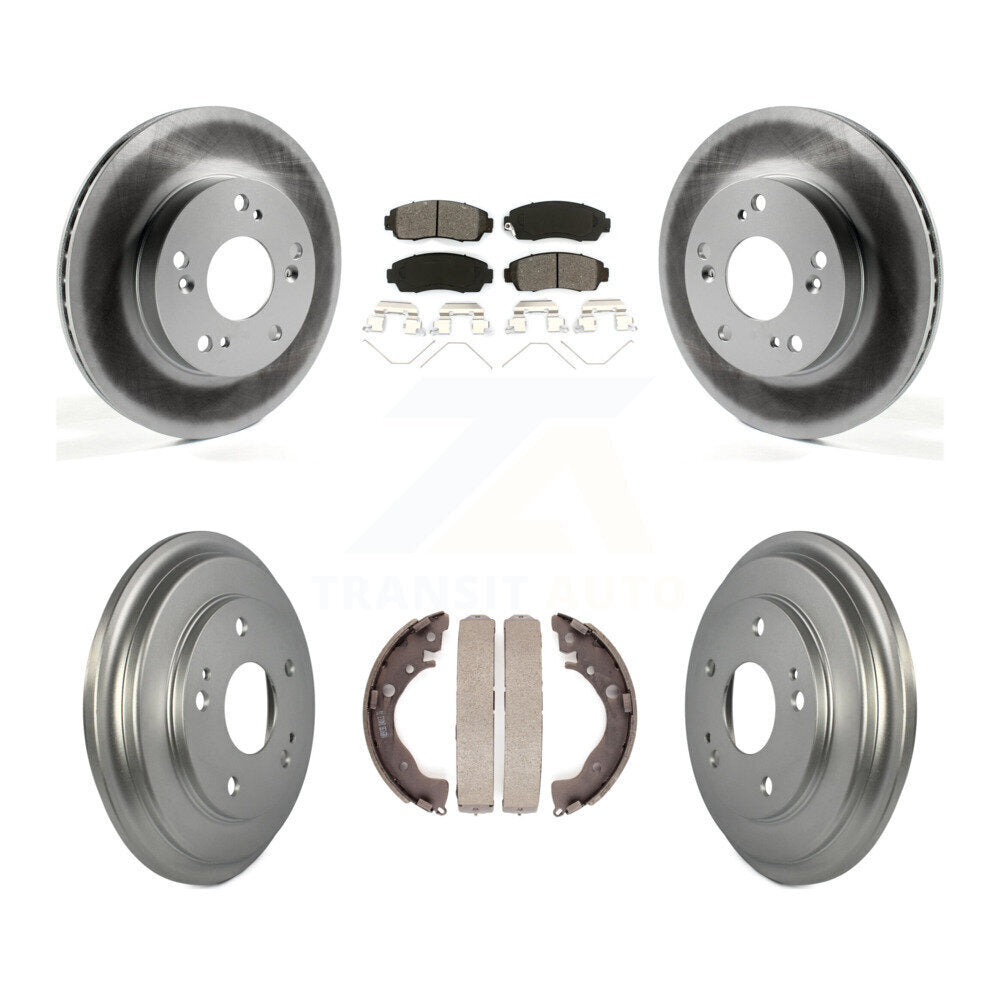 [Avant + Arrière] Kit de disque (revêtu) et plaquette (semi-métallique) de frein pour 2015 Honda Civic LX avec Manual transmission KGS-102175
