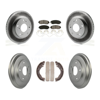 [Avant + Arrière] Kit de disque (revêtu) et plaquette (semi-métallique) de frein pour 2015 Honda Civic LX avec Manual transmission KGS-102175