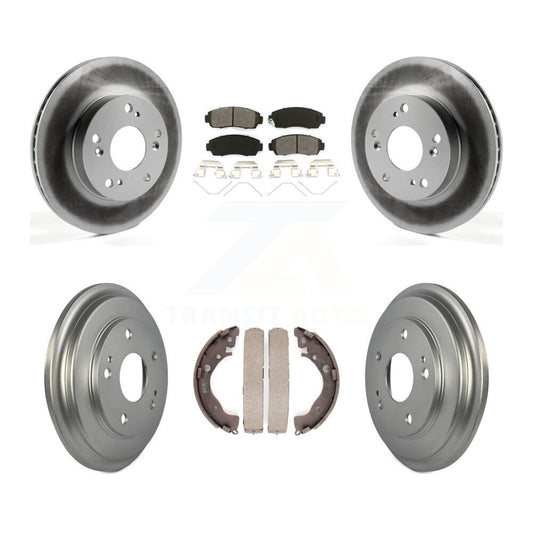 [Avant + Arrière] Kit de disque (revêtu) et plaquette (semi-métallique) de frein pour 2015 Honda Civic LX avec Manual transmission KGS-102175