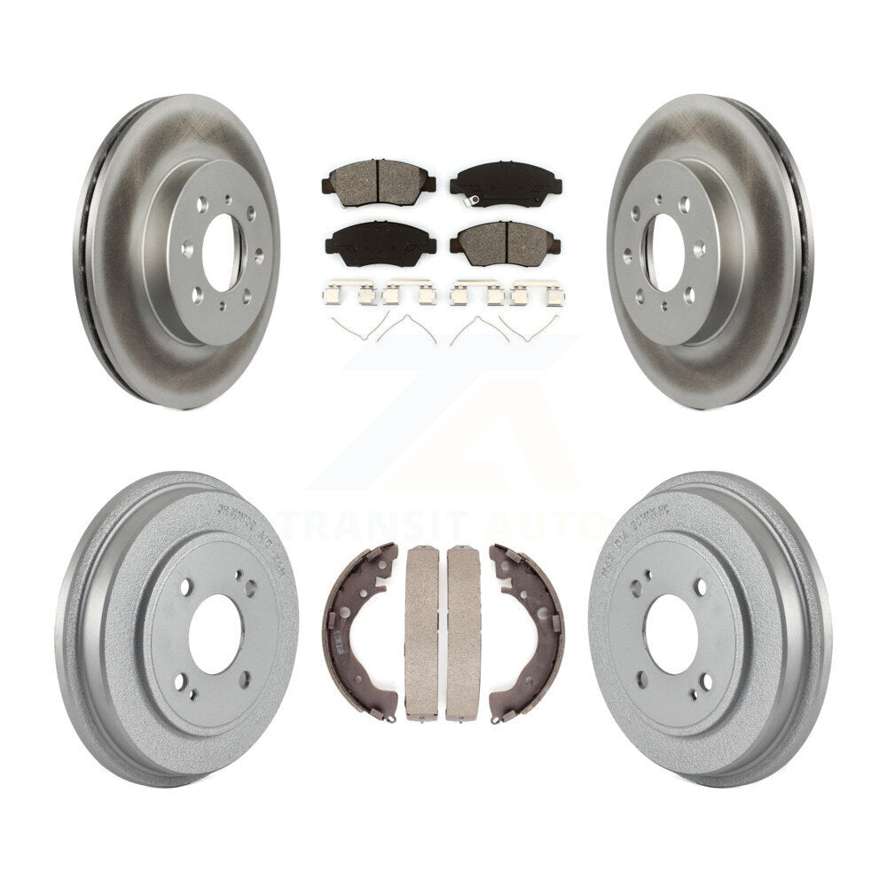 [Avant + Arrière] Kit de disque (revêtu) et plaquette (semi-métallique) de frein pour Honda Fit KGS-102178