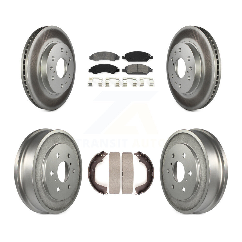 [Avant + Arrière] Kit de disque (revêtu) et plaquette (semi-métallique) de frein pour 2008 Chevrolet Silverado 1500 GMC Sierra avec Vehicles Using Hold Down Pins KGS-102181