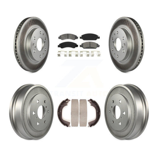 [Avant + Arrière] Kit de disque (revêtu) et plaquette (semi-métallique) de frein pour 2008 Chevrolet Silverado 1500 GMC Sierra avec Vehicles Using Hold Down Pins KGS-102181