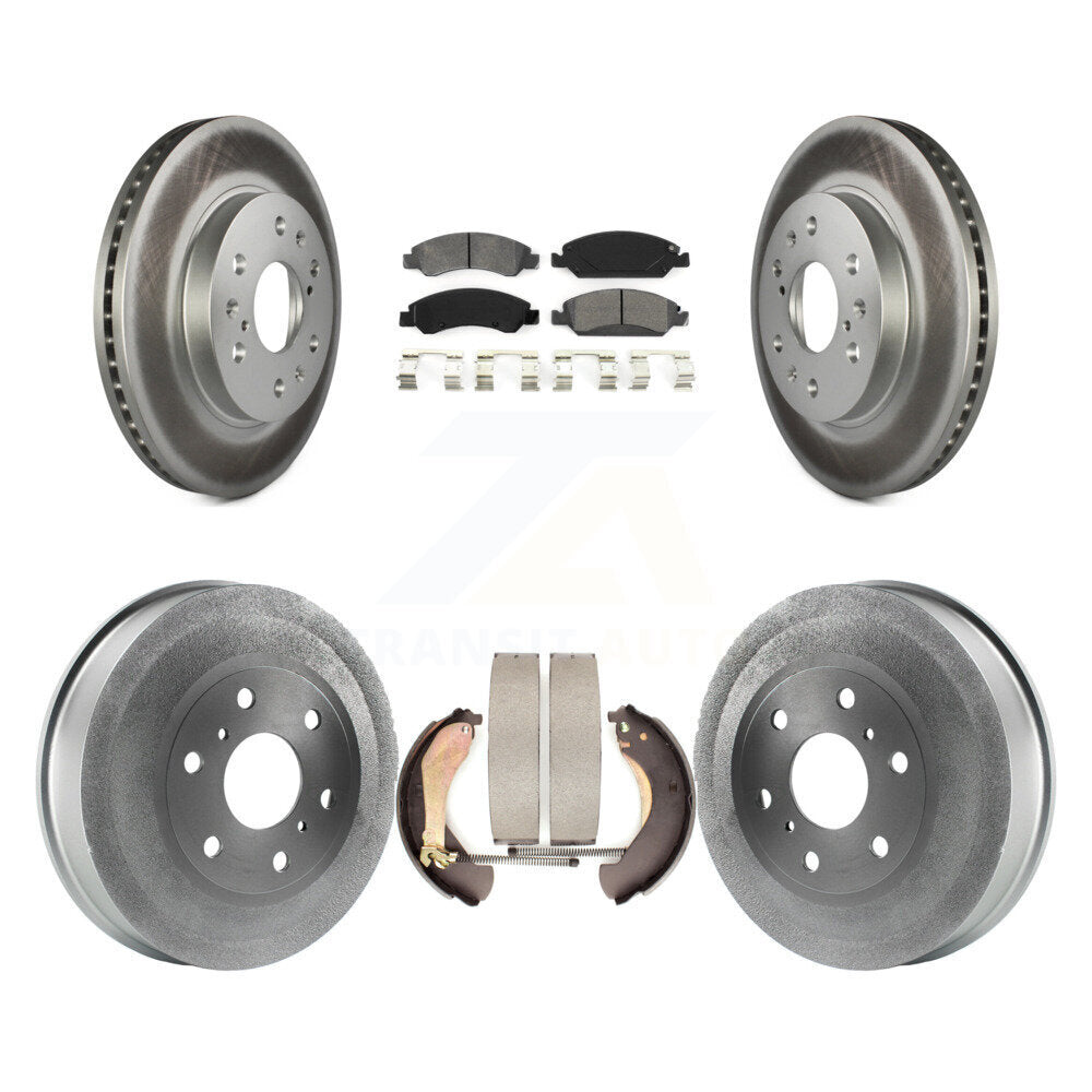 [Avant + Arrière] Kit de disque (revêtu) et plaquette (semi-métallique) de frein pour 2009 Chevrolet Silverado 1500 GMC Sierra Except Vehicles Using Hold Down Pins KGS-102183