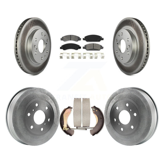 [Avant + Arrière] Kit de disque (revêtu) et plaquette (semi-métallique) de frein pour 2009 Chevrolet Silverado 1500 GMC Sierra Except Vehicles Using Hold Down Pins KGS-102183