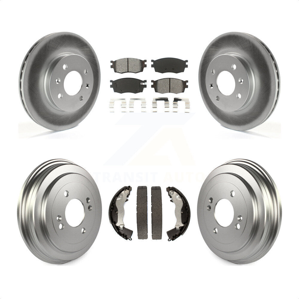 [Avant + Arrière] Kit de disque (revêtu) et plaquette (semi-métallique) de frein pour Hyundai Accent Kia Rio Rio5 KGS-102185 par Transit Auto