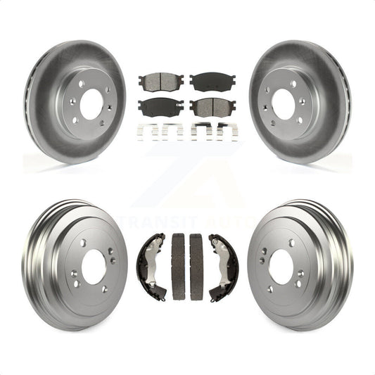 [Avant + Arrière] Kit de disque (revêtu) et plaquette (semi-métallique) de frein pour Hyundai Accent Kia Rio Rio5 KGS-102185 par Transit Auto