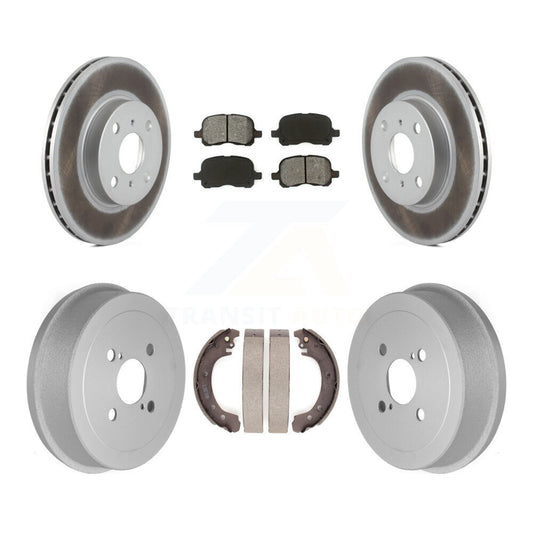[Avant + Arrière] Kit de disque (revêtu) et plaquette (semi-métallique) de frein pour 2002 Toyota Corolla From 04 02 KGS-102193